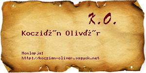 Koczián Olivér névjegykártya