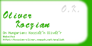 oliver koczian business card